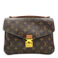 Metis Crossbody Bag Brown in Monogram Coated Canvas, Gold hardware