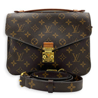 Metis Crossbody Bag Brown in Monogram Coated Canvas, Gold hardware