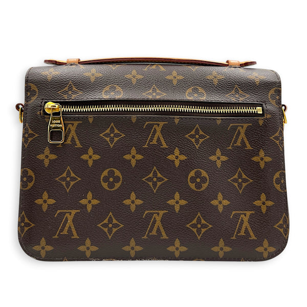 Metis Crossbody Bag Brown in Monogram Coated Canvas, Gold hardware
