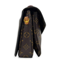 Metis Crossbody Bag Brown in Monogram Coated Canvas, Gold hardware