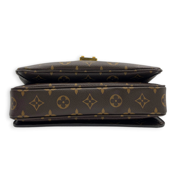 Metis Crossbody Bag Brown in Monogram Coated Canvas, Gold hardware