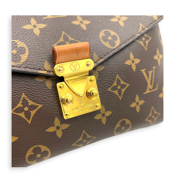 Metis Crossbody Bag Brown in Monogram Coated Canvas, Gold hardware