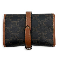 Triomphe Brown Jewellery Pouch in Coated Canvas, Gold hardware