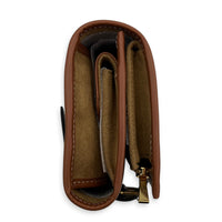 Triomphe Brown Jewellery Pouch in Coated Canvas, Gold hardware