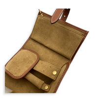 Triomphe Brown Jewellery Pouch in Coated Canvas, Gold hardware