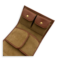 Triomphe Brown Jewellery Pouch in Coated Canvas, Gold hardware
