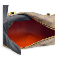 Papillon Top Handle Bag Brown in Coated Canvas, Gold hardware