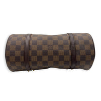 Papillon Top Handle Bag Brown in Coated Canvas, Gold hardware