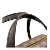 Papillon Top Handle Bag Brown in Coated Canvas, Gold hardware