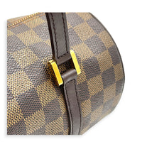 Papillon Top Handle Bag Brown in Coated Canvas, Gold hardware
