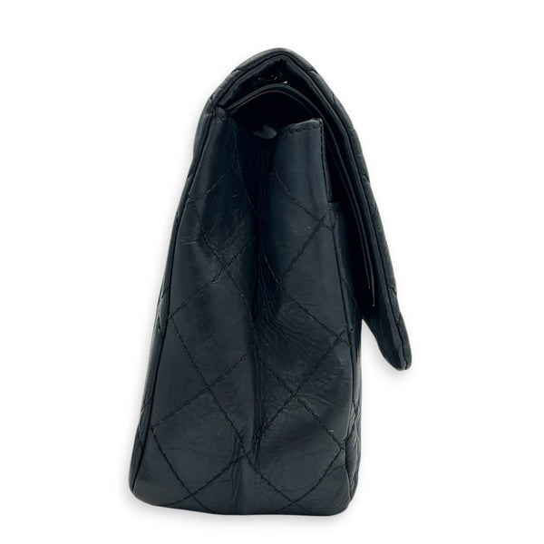 2.55 Shoulder Bag Grey in Distressed Leather, Ruthenium hardware