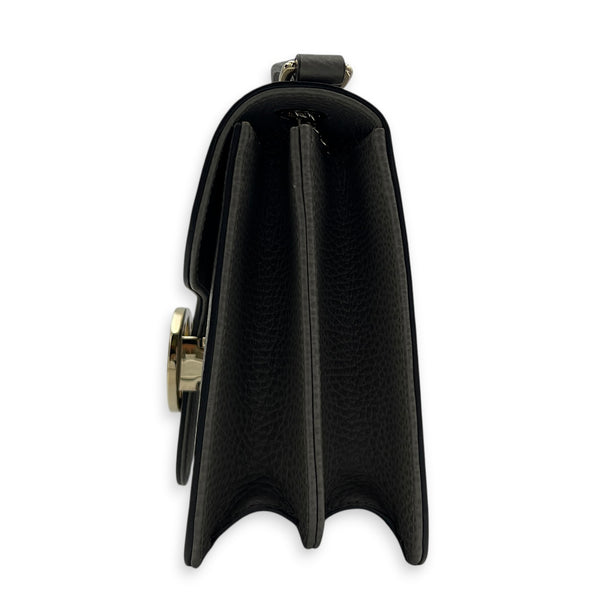 Interlocking G Shoulder Bag Grey in Calfskin, Gold hardware