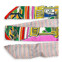 Twilly Twins Pointille En Liberte Twins Rose/Bleu Bag Accessory in Silk,  hardware