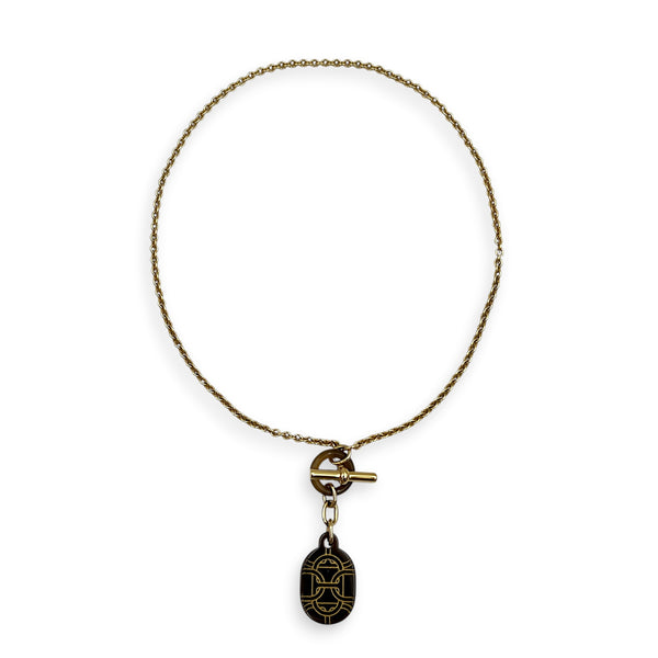 Chaine D Andre Corne Buffle & Fintion Brown, Permabrass hardware