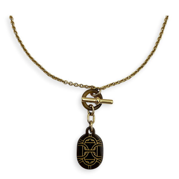Chaine D Andre Corne Buffle & Fintion Brown, Permabrass hardware