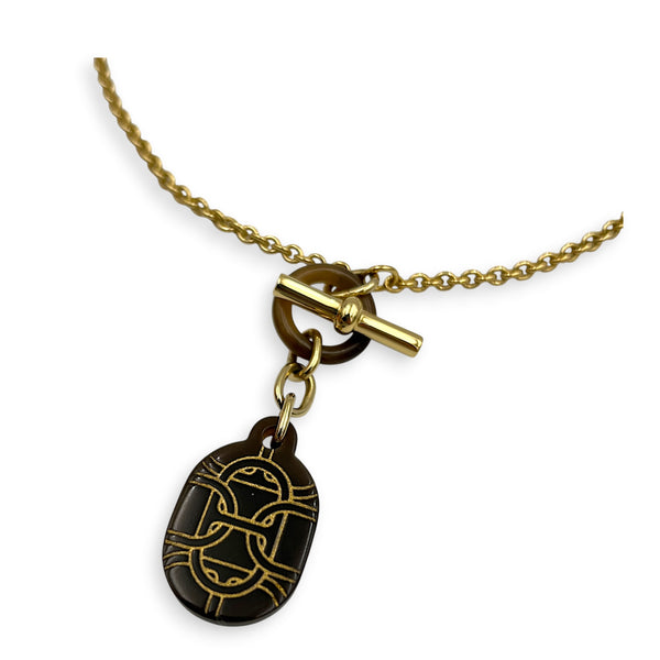 Chaine D Andre Corne Buffle & Fintion Brown, Permabrass hardware