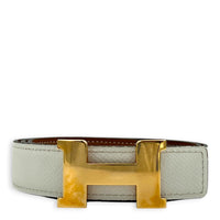 De Ceinture 24 Mini Constance 70 Gold/ Blanc Belt in Epsom/Swift, Rose Gold hardware