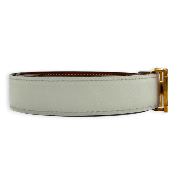 De Ceinture 24 Mini Constance 70 Gold/ Blanc Belt in Epsom/Swift, Rose Gold hardware