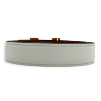 De Ceinture 24 Mini Constance 70 Gold/ Blanc Belt in Epsom/Swift, Rose Gold hardware