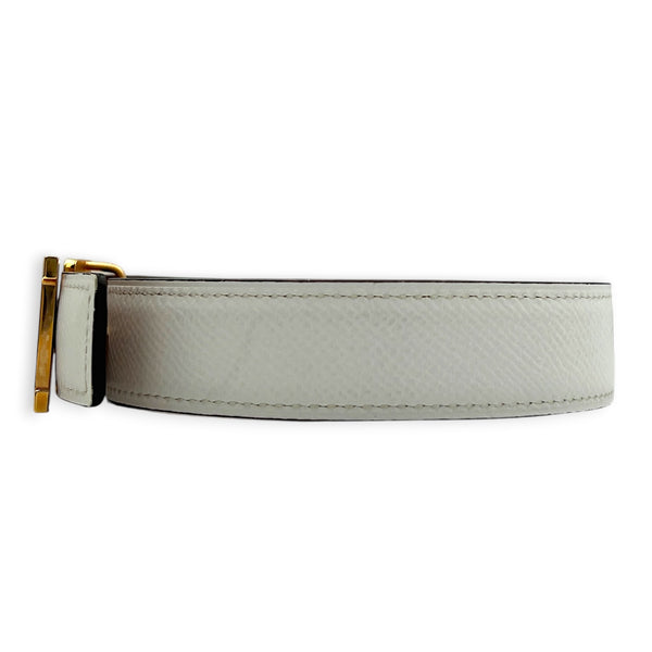 De Ceinture 24 Mini Constance 70 Gold/ Blanc Belt in Epsom/Swift, Rose Gold hardware