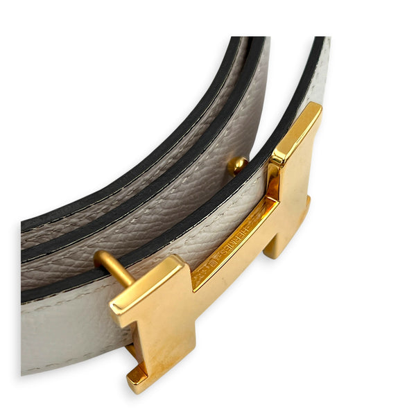 De Ceinture 24 Mini Constance 70 Gold/ Blanc Belt in Epsom/Swift, Rose Gold hardware