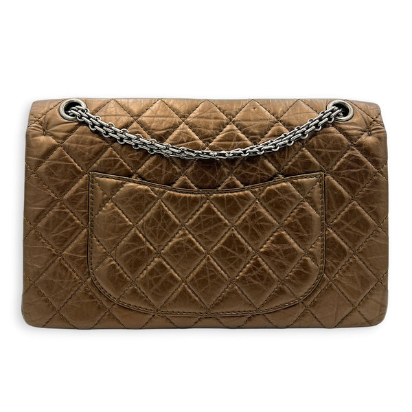 2.55 Shoulder Bag Brown in Calfskin, Ruthenium hardware