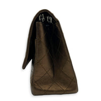 2.55 Shoulder Bag Brown in Calfskin, Ruthenium hardware