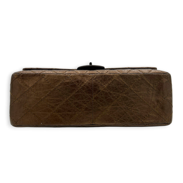 2.55 Shoulder Bag Brown in Calfskin, Ruthenium hardware