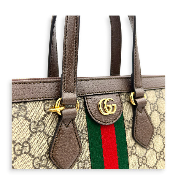 Ophidia Tote Bag Large Beige Ebony, Gold hardware