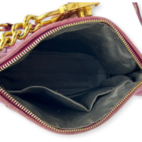 Matelassé Pink Shoulder Bag in Calfskin, Gold hardware