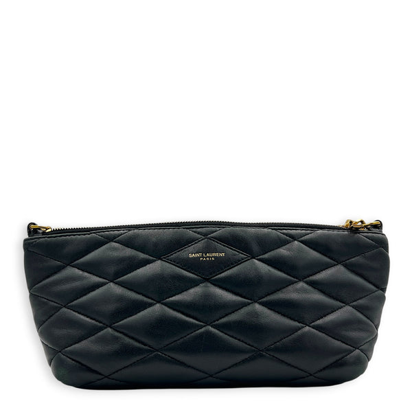 Sade Shoulder Bag Black in Lambskin, Gold hardware