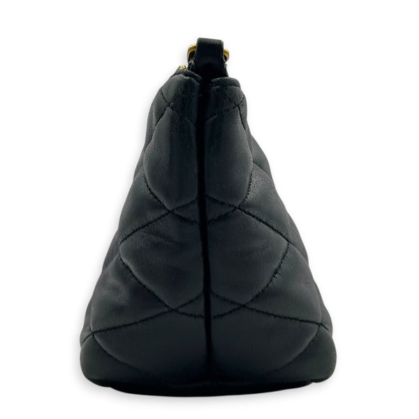 Sade Shoulder Bag Black in Lambskin, Gold hardware