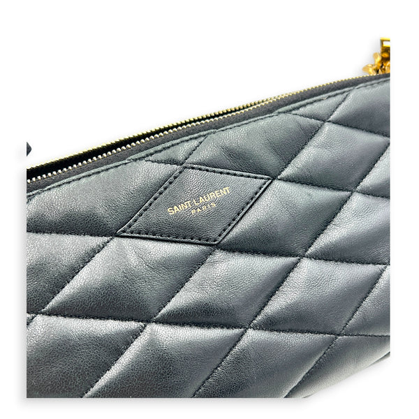 Sade Shoulder Bag Black in Lambskin, Gold hardware