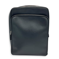 Logo Backpack Black in Saffiano Leather, Silver hardware