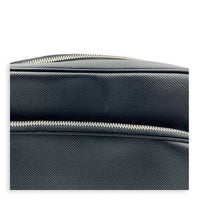 Logo Backpack Black in Saffiano Leather, Silver hardware