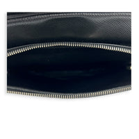Logo Backpack Black in Saffiano Leather, Silver hardware