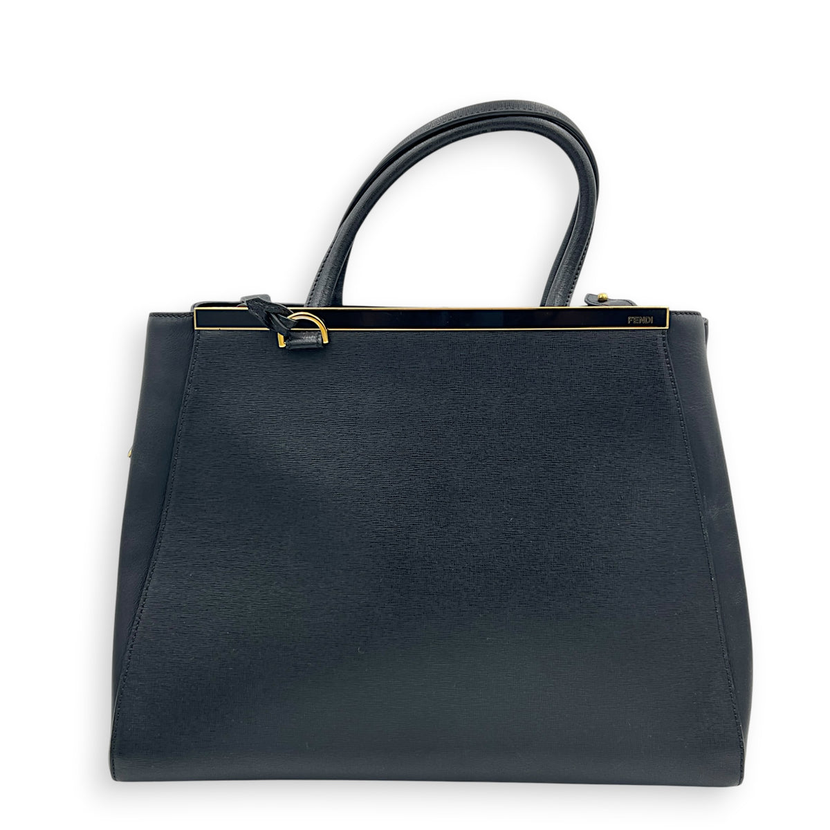 2Jours Top Handle Bag Black in Calfskin, Gold hardware