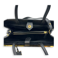 2Jours Top Handle Bag Black in Calfskin, Gold hardware