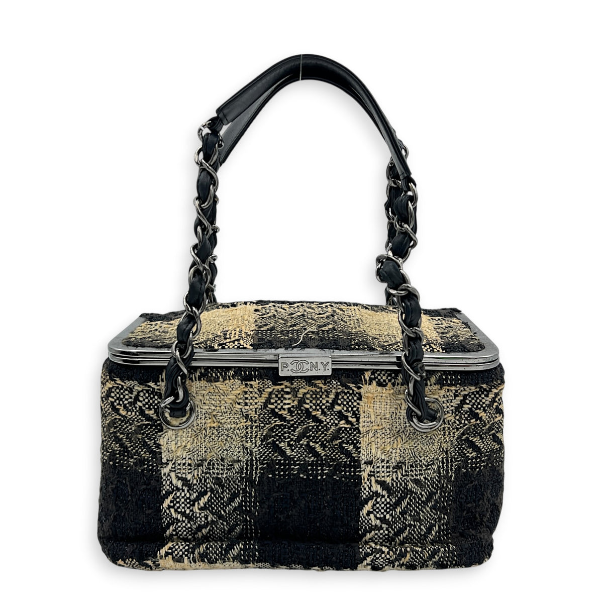 Paris-New York Vanity Bag Multi-colour in Tweed, Silver hardware