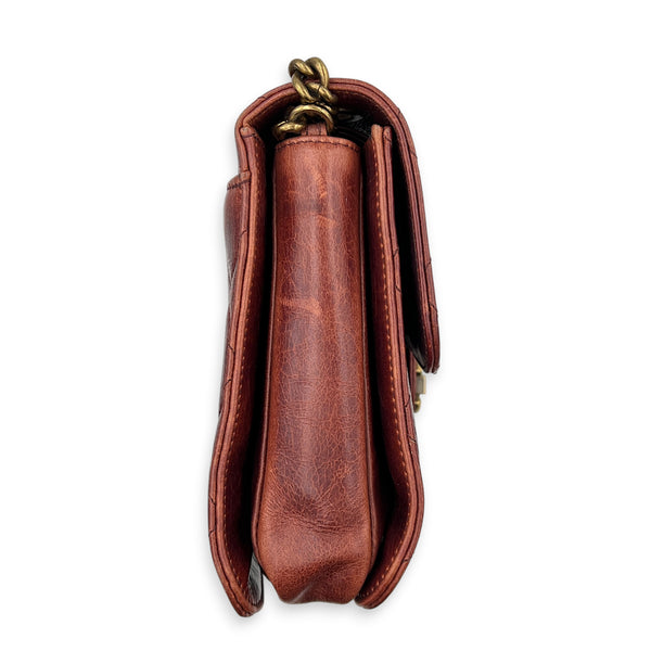 Perfect Edge Shoulder Bag Red in Calfskin, Gold hardware