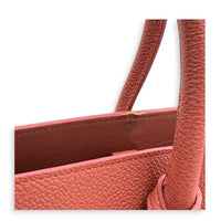 Sac de Jour Top Handle Bag Small Brick Red in Calfskin, Silver hardware