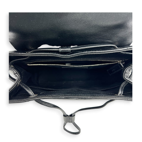 Loulou Backpack Black, Silver hardware