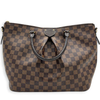 Siena GM Brown Top Handle Bag in Coated Canvas, Gold hardware