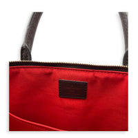 Siena GM Brown Top Handle Bag in Coated Canvas, Gold hardware