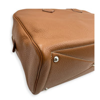 Victoria II 35 Brown Tote Bag in Clemence, Palladium hardware