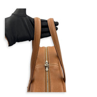 Victoria II 35 Brown Tote Bag in Clemence, Palladium hardware