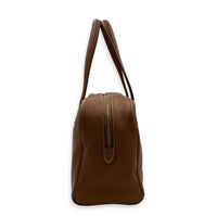 Victoria II 35 Brown Tote Bag in Clemence, Palladium hardware
