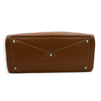 Victoria II 35 Brown Tote Bag in Clemence, Palladium hardware