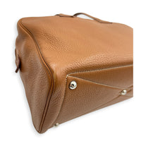 Victoria II 35 Brown Tote Bag in Clemence, Palladium hardware