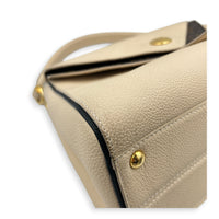 Double V Top Handle Bag White in Calfskin/ Coated Canvas, Gold hardware